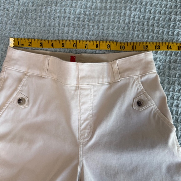 Spanx Twill Crop Wide Leg Pants Womens SP Small Petite Beige Cream Pull On - Picture 7 of 9